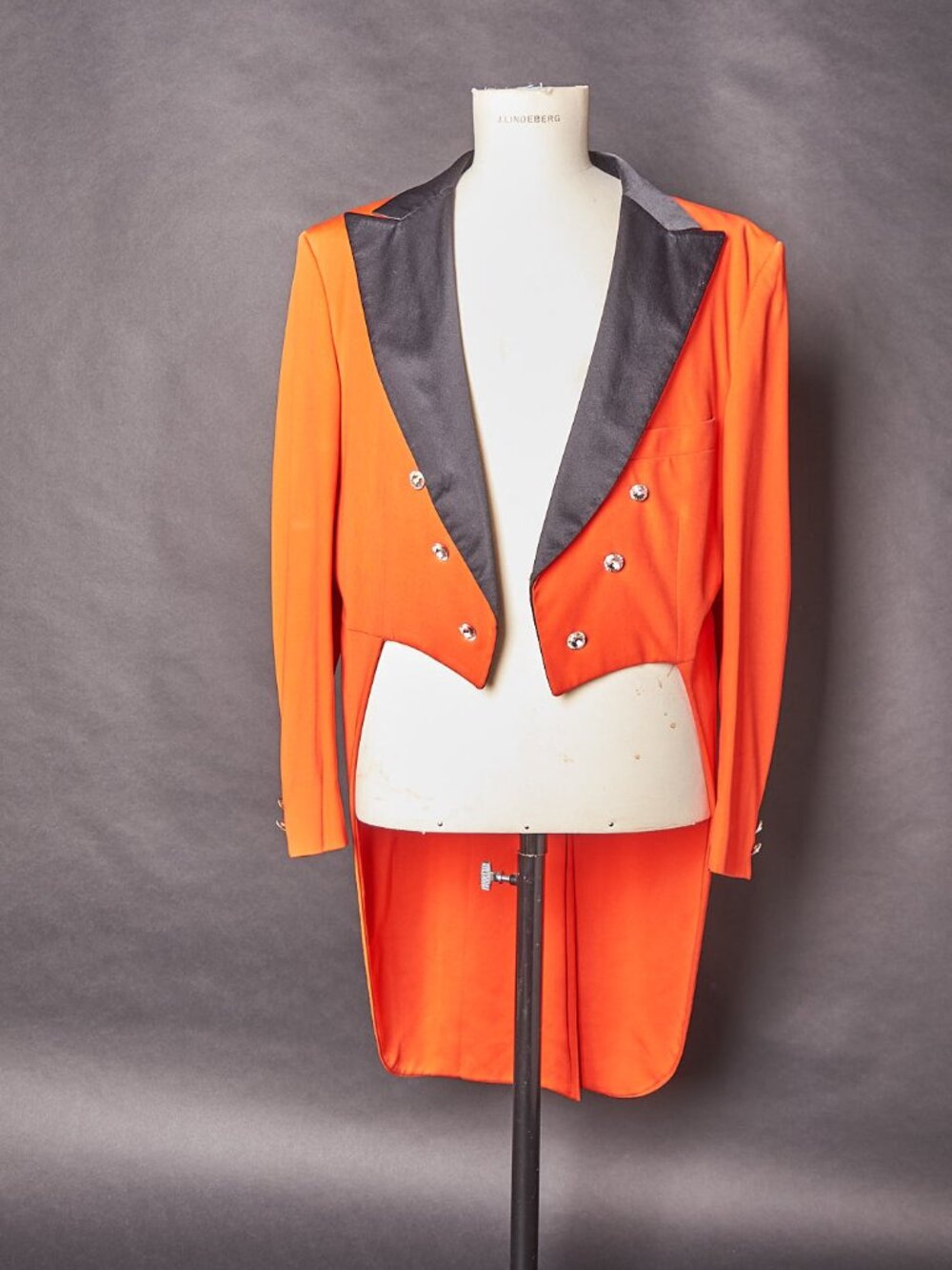 1970s Red with Black Trim and Tails Showman’s Blazer Suit Jacket